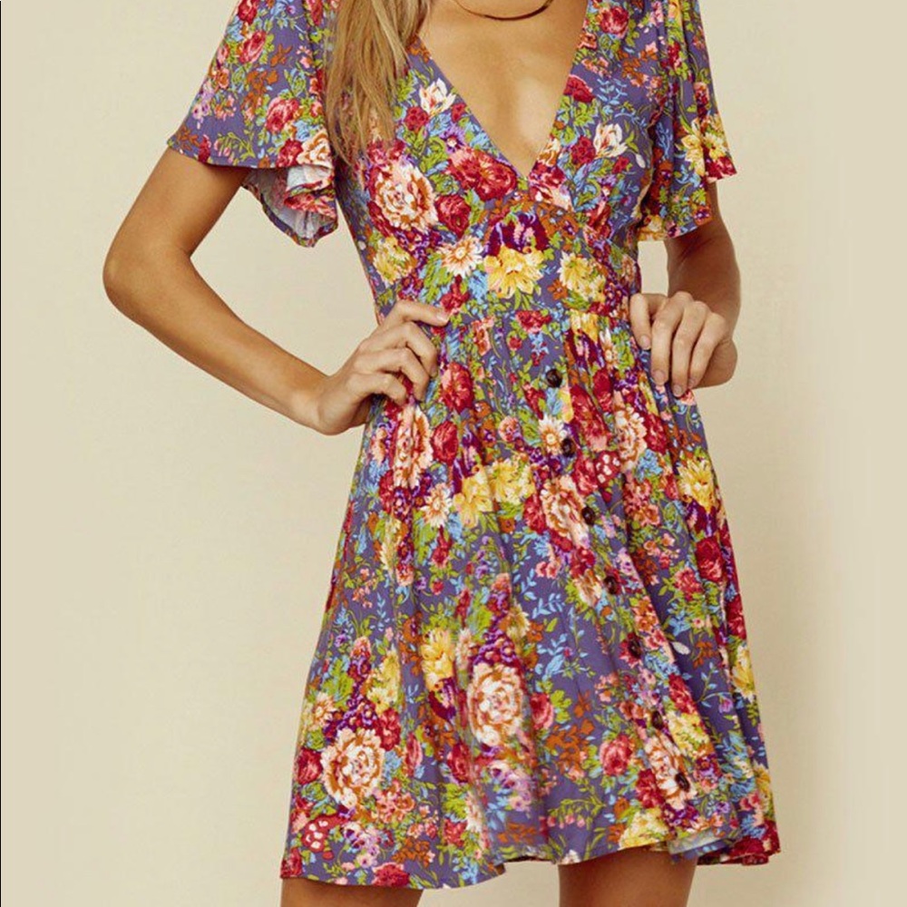 Auguste the label magnolia violet mini dress